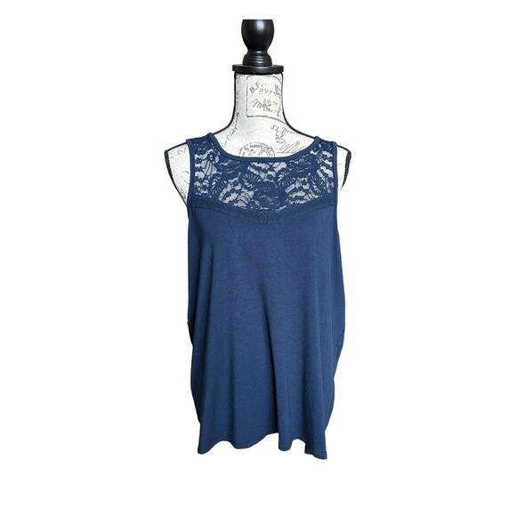 Torrid Navy Lace Crew Neck Swing Tank Size 0 - Picture 3 of 9